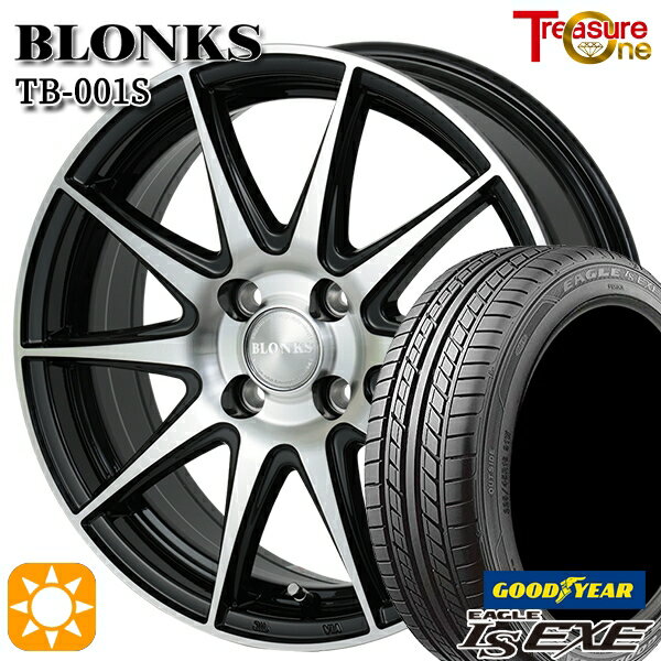 【取付対象】195/45R16 84W XL グッドイヤー イーグル LSEXE トレジャーワン ブロンクス TB001S ブラックポリッシュ 16インチ 6.0J 4H100 +42/+50 サマータイヤホイールセット