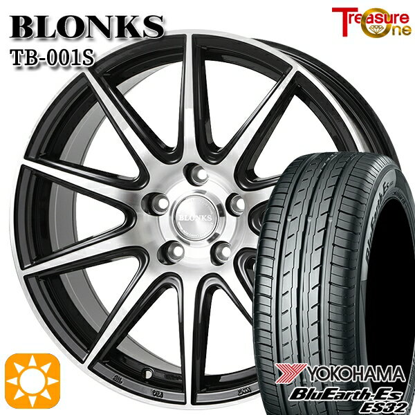 【取付対象】195/65R15 91S ヨコハマ ブルーアース ES32 トレジャーワン ブロンクス TB001S ブラックポリッシュ 15インチ 6.0J 5H114.3 +43/+53 サマータイヤホイールセット