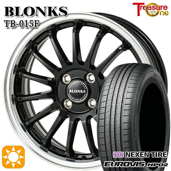 【取付対象】155/65R14 ネクセン ロードストーン ユーロビズ HP02 トレジャーワン ブロンクス TB015F BK/RP 14インチ 4.5J 4H100 サマータイヤホイールセット