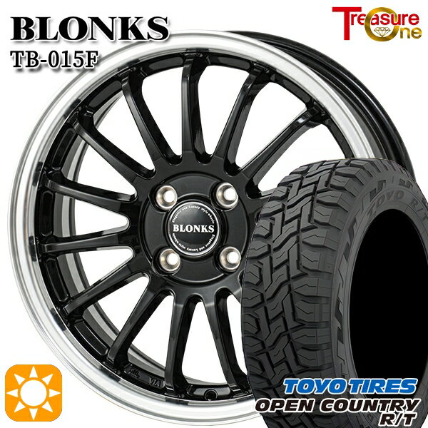 【取付対象】155/65R14 75Q トーヨー オープンカントリー R/T トレジャーワン ブロンクス TB015F BK/RP 14インチ 4.5J 4H100 サマータイヤホイールセット
