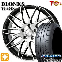 4/14-4/17 P5倍！225/40R18 92Y XL ファルケン アゼニス FK520 トレジャーワン ブロンクス TB022M ブラックポリッシュ 18インチ 7.5J 5H114.3 サマータイヤホイールセット