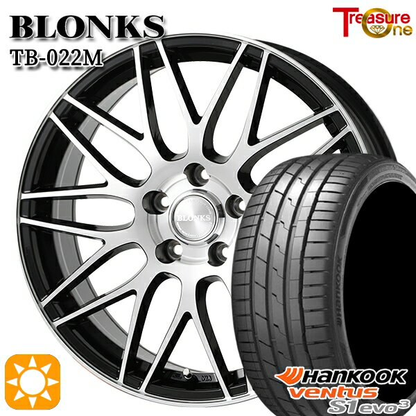 【取付対象】215/40R18 89Y XL ハンコック veNtus S1 evo3 K127 トレジャーワン ブロンクス TB022M ブラックポリッシュ 18インチ 7.5J 5H114.3 サマータイヤホイールセット