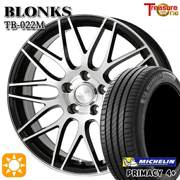 【取付対象】215/55R17 98W XL ミシュラン プライマシー4プラス トレジャーワン ブロンクス TB022M ブラックポリッシュ 17インチ 7.0J 5H114.3 サマータイヤホイールセット