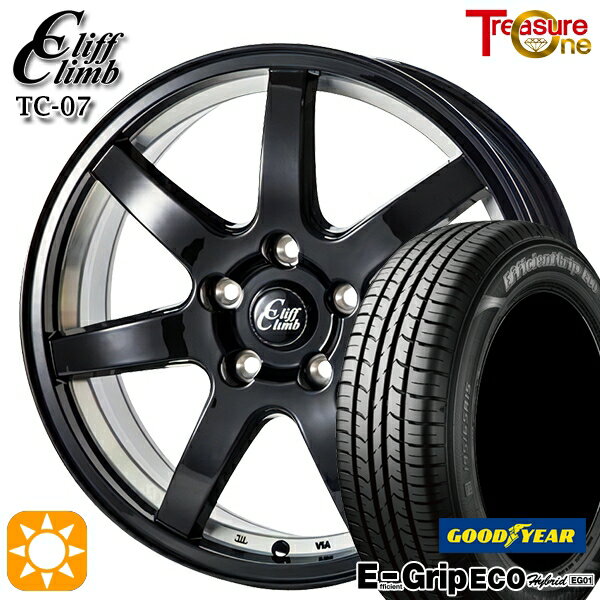 【取付対象】アイシス ノア/ヴォクシー 215/45R17 91W XL グッドイヤー エフィシェントグリップ エコ EG01 トレジャーワン クリフクライム TC07 ブラックアンダーカット 17インチ 7.0J 5H114.3 サマータイヤホイールセット