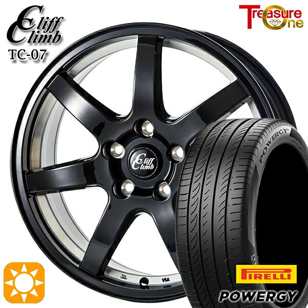 【取付対象】195/65R15 91V ピレリ パワジー トレジャーワン クリフクライム TC07 ブラックアンダーカット 15インチ 6.0J 5H114.3 サマータイヤホイールセット