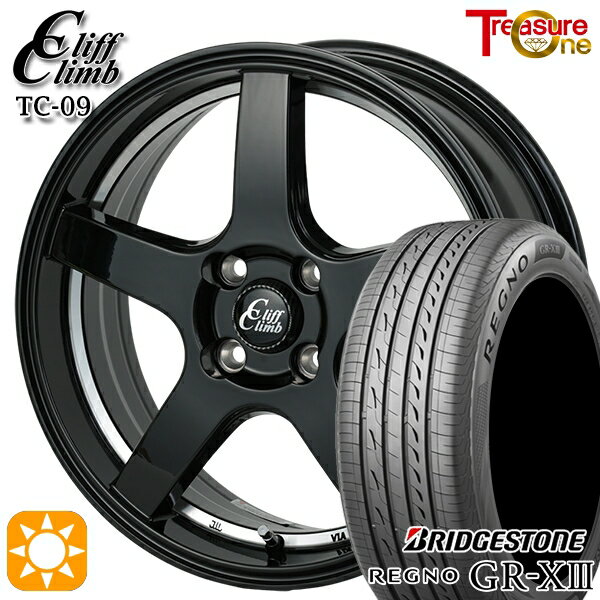 【取付対象】175/65R15 84H ブリヂストン レグノ GR-X3 トレジャーワン クリフクライム TC09 ブラックアンダーカットポリッシュ 15インチ 5.5J 4H100 サマータイヤホイールセット