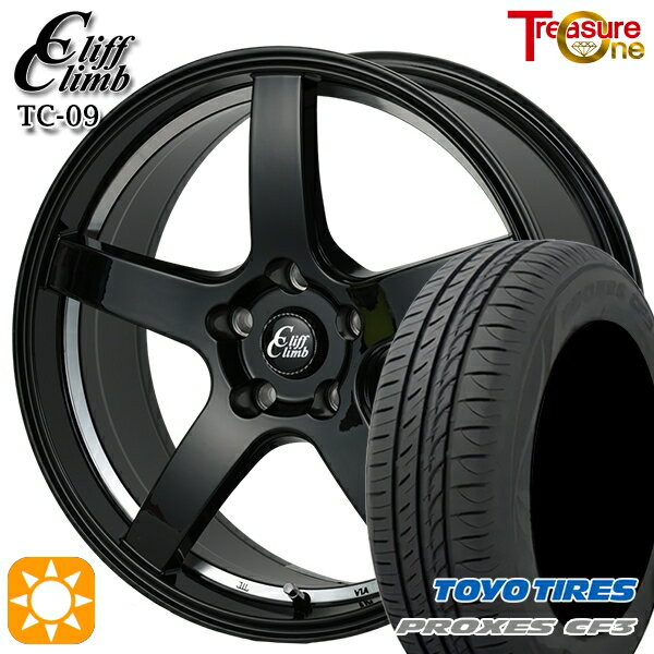 【取付対象】ジェイド アクセラ 225/40R18 92W XL トーヨー プロクセス CF3 トレジャーワン クリフクライム TC09 ブラックアンダーカットポリッシュ 18インチ 7.0J 5H114.3 サマータイヤホイールセット