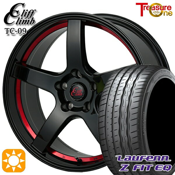 【取付対象】215/45R18 93Y XL ラウフェン Z FIT EQ LK03 トレジャーワン クリフクライム TC09 ブラックレッドアンダーカット 18インチ 7.0J 5H114.3 サマータイヤホイールセット