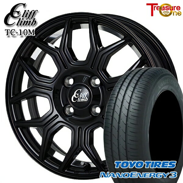 【取付対象】165/60R14 75H トーヨー ナノエナジー3 トレジャーワン クリフクライム TC10M ブラックアンダーカットポリッシュ 14インチ 4.5J 4H100 サマータイヤホイールセット