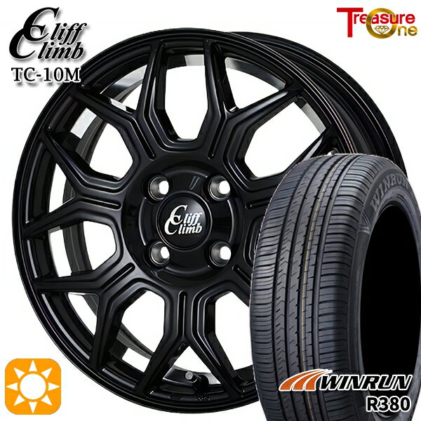 【取付対象】175/65R15 84H ウィンラン R380 トレジャーワン クリフクライム TC10M ブラックアンダーカットポリッシュ 15インチ 5.5J 4H100 サマータイヤホイールセット