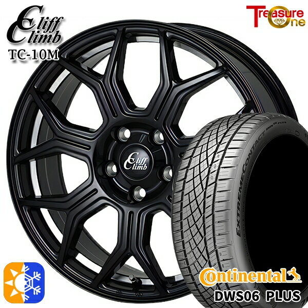 225/40R18 92Y XL コンチネンタル DWS06+ トレジャーワン クリフクライム TC10M ブラックアンダーカットポリッシュ 18インチ 7.0J 5H114.3 オールシーズンタイヤホイールセット