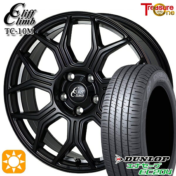 【取付対象】225/50R18 95W ダンロップ エナセーブ EC204 トレジャーワン クリフクライム TC10M ブラックアンダーカットポリッシュ 18インチ 7.0J 5H114.3 サマータイヤホイールセット