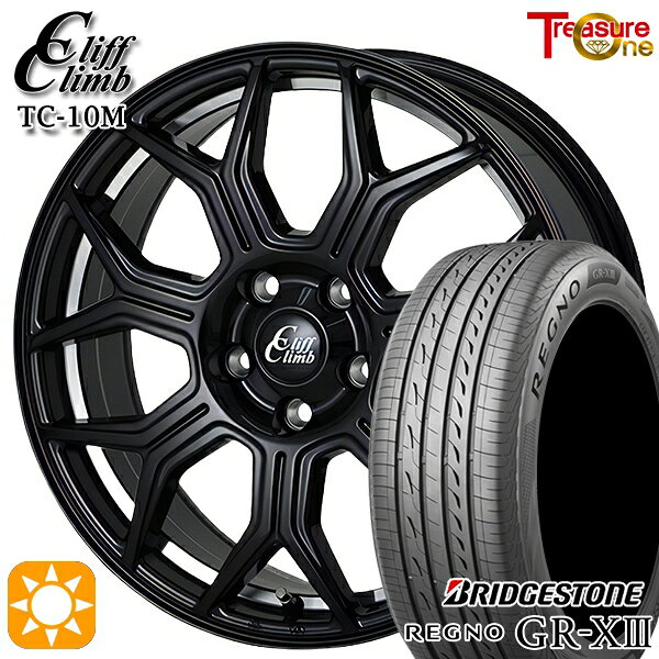 【取付対象】C-HR レガシィB4 225/50R18 95W ブリヂストン レグノ GR-X3 トレジャーワン クリフクライム TC10M ブラックアンダーカットポリッシュ 18インチ 8.0J 5H114.3 サマータイヤホイールセット