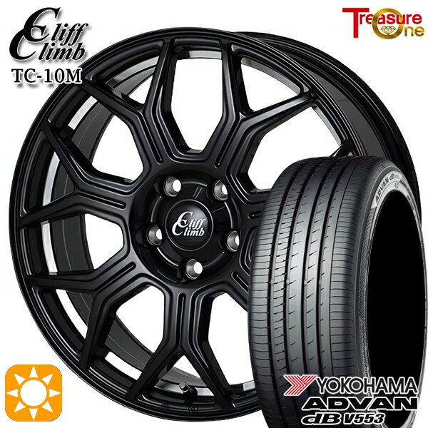 【取付対象】ジェイド アクセラ 225/40R18 92W XL ヨコハマ アドバンデシベル V553 トレジャーワン クリフクライム TC10M ブラックアンダーカットポリッシュ 18インチ 7.0J 5H114.3 サマータイヤホイールセット