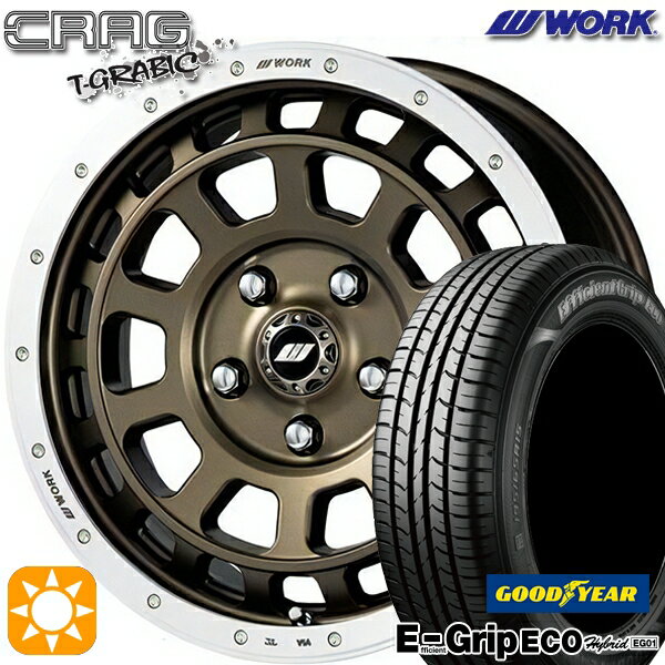 【取付対象】エスティマ ヤリスクロス 215/60R16 95H グッドイヤー エフィシェントグリップ エコ EG01 WORK クラッグ ティーグラビック アッシュドチタンカットリム 16インチ 7.0J 5H114.3 +38 サマータイヤホイールセット