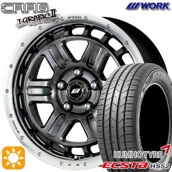 【取付対象】215/60R17 100V XL クムホ エクスタ HS52 WORK クラッグ ティーグラビック2 グリミットブラックカットリム 17インチ 7.0J 5H114.3 +40 サマータイヤホイールセット