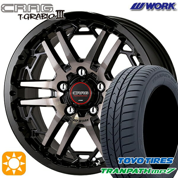 【取付対象】215/60R16 95H トーヨー トランパス mp7 WORK クラッグ ティーグラビック3 ブラッククリアグレー 16インチ 7.0J 5H114.3 サマータイヤホイールセット