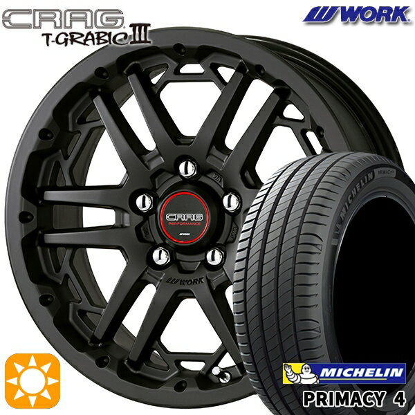 【取付対象】205/60R16 96W XL ミシュラン プライマシー4 WORK クラッグ ティーグラビック3 マットブラック 16インチ 7.0J 5H114.3 サマータイヤホイールセット