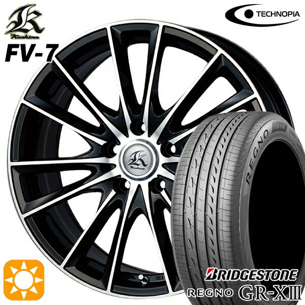 【取付対象】50プリウス インプレッサ 215/45R17 91W XL ブリヂストン レグノ GR-X3 テクノピア カシーナ FV7 ブラックポリッシュ 17インチ 7.0J 5H100 サマータイヤホイールセット