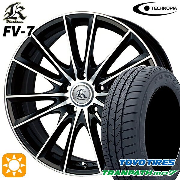 215/55R17 94V トーヨー トランパス mp7 テクノピア カシーナ FV7 ブラックポリッシュ 17インチ 7.0J 5H114.3 サマータイヤホイールセット