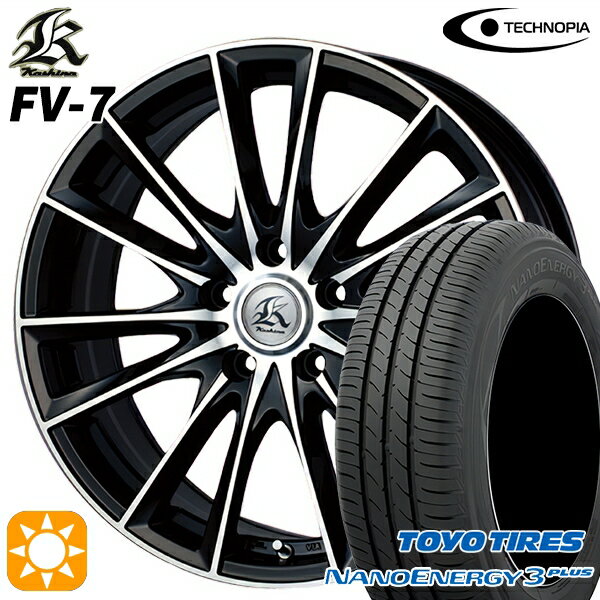 【取付対象】215/40R18 85W トーヨー ナノエナジー3プラス テクノピア カシーナ FV7 ブラックポリッシュ 18インチ 7.0J 5H100 サマータイヤホイールセット
