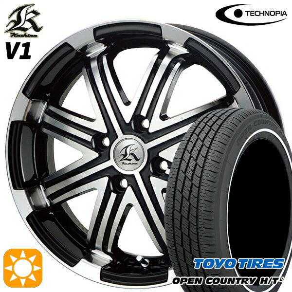 【取付対象】155/65R14 75H トーヨー オープンカントリー H/T2 WR テクノピア カシーナ V1 ブラックポリッシュ 14インチ 4.5J 4H100 サマータイヤホイールセット