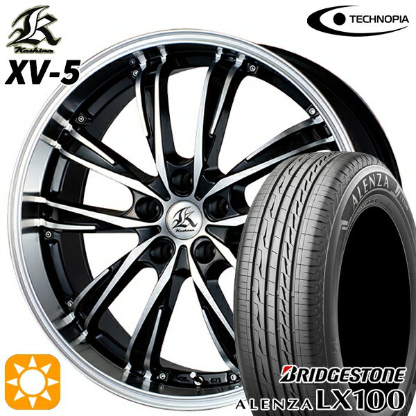 【取付対象】235/60R18 103H ブリヂストン アレンザ LX100 テクノピア カシーナ XV5 ブラックポリッシュ 18インチ 7.0J 5H114.3 サマータイヤホイールセット