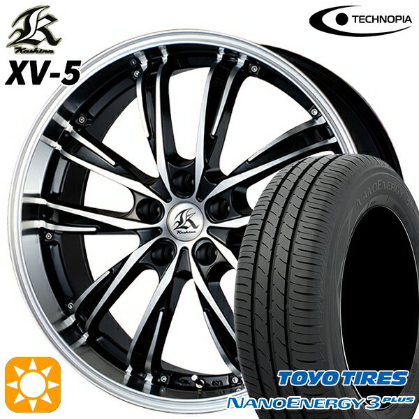 【取付対象】215/45R17 87W トーヨー ナノエナジー3プラス テクノピア カシーナ XV5 ブラックポリッシュ 17インチ 7.0J 5H114.3 サマータイヤホイールセット