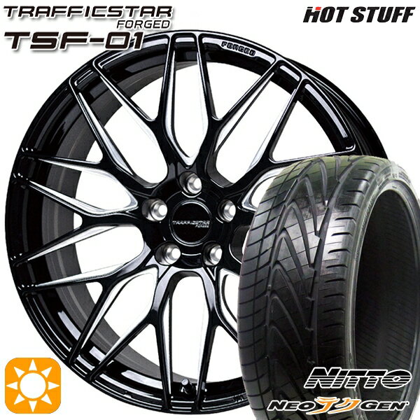 【取付対象】クラウン カムリ 225/30R20 85W ニットー NEOテクGEN HotStuff トラフィックスターフォージド TSF-01 ブラック/マシニングポリッシュ 20インチ 8.5J 5H114.3 サマータイヤホイールセット