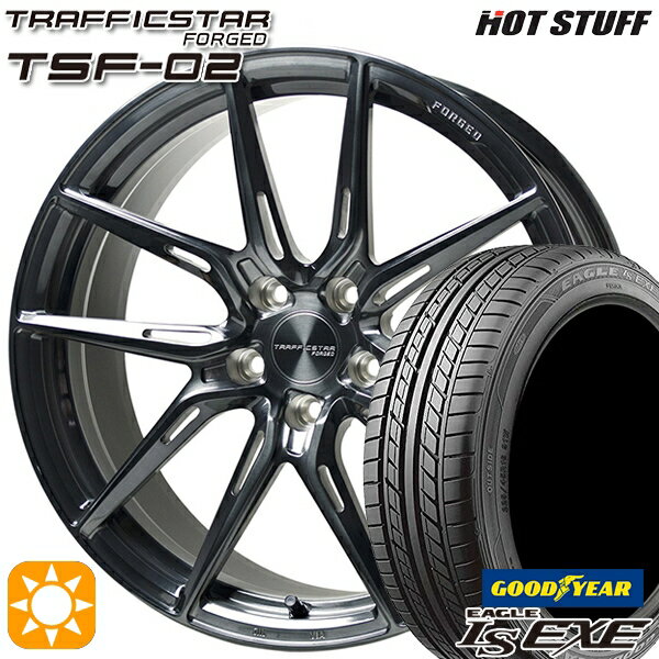 【取付対象】ノア ヴォクシー 215/35R19R19 85W XL グッドイヤー イーグル LSEXE HotStuff トラフィックスターフォージド TSF-02 ブラッシュド/ブラッククリア 19インチ 8.0J 5H114.3 サマータイヤホイールセット