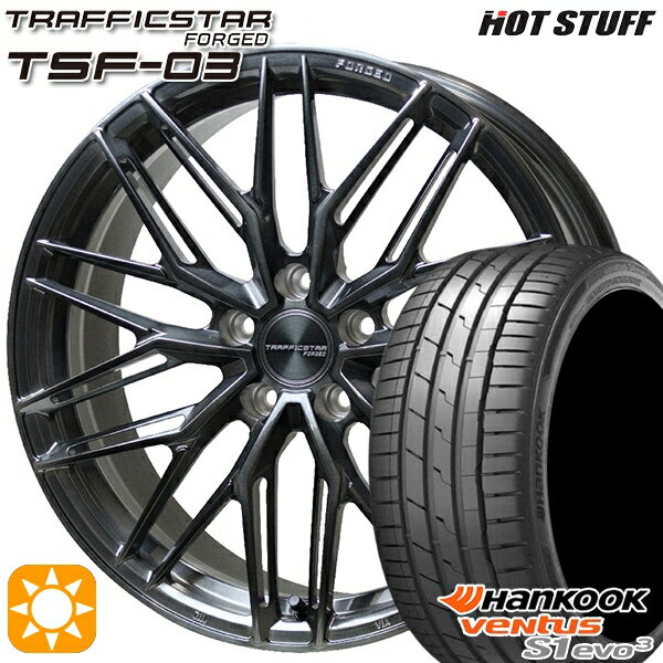 【取付対象】クラウン カムリ 225/35R20 93Y XL ハンコック veNtus S1 evo3 K127 HotStuff トラフィックスターフォージド TSF-03 ブラッシュド/ブラッククリア 20インチ 8.5J 5H114.3 サマータイヤホイールセット