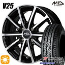 4/24-4/27 P5倍！軽トラ 145/80R12 80/78N ヨコハマ スーパーバン Y356 MID ユーロスピード V25 ブラックポリッシュ 12インチ 4.0J 4H100 サマータイヤホイールセット