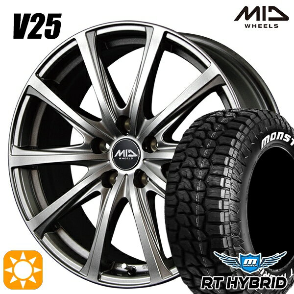 【取付対象】プリウス カローラ 195/65R15 91S RWL モンスタ RTハイブリッド MID ユーロスピード V25 メタリックグレー 15インチ 6.0J 5H100 サマータイヤホイールセット