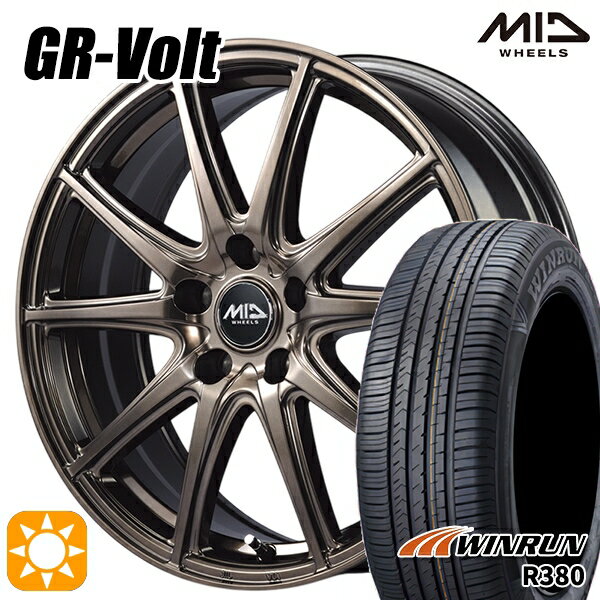 【取付対象】フォレスターSH 215/60R17 96V ウィンラン R380 MID ファイナルスピード GR-ボルト ハイメタブロンズ 17インチ 7.0J 5H100 サマータイヤホイールセット
