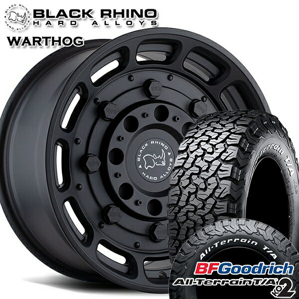 【取付対象】LT265/70R17 121/118S RWL BFグッドリッチ オールテレーン T/A KO2 ブラックライノ WARTHOG ワートホッグ マットブラック 17インチ 8.5J 5H127 サマータイヤホイールセット