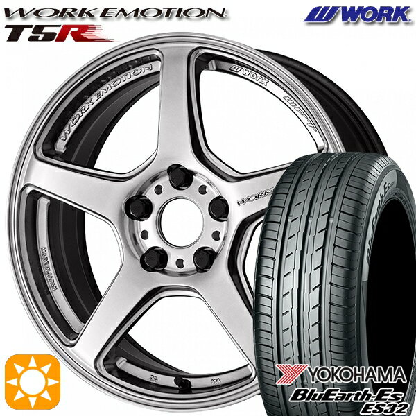 【取付対象】215/40R18 85W ヨコハマ ブルーアース ES32 WORK エモーション T5R グローシルバー 18インチ 7.5J 5H114.3 サマータイヤホイールセット