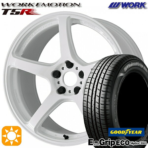 【取付対象】リーフ レヴォーグ 215/50R17 91V グッドイヤー エフィシェントグリップ エコ EG01 WORK エモーション T5R アイスホワイト 17インチ 7.0J 5H114.3 サマータイヤホイールセット
