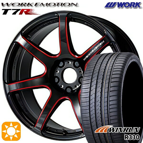 【取付対象】195/40R17 81W XL ウィンラン R330 WORK エモーション T7R Kurenai 17インチ 7.0J 4H100 サマータイヤホイールセット