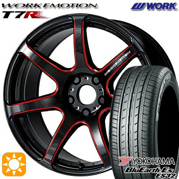 【最大2,000円OFFクーポン】215/40R18 85W ヨコハマ ブルーアース ES32 WORK エモーション T7R Kurenai 18インチ 7.5J 5H114.3 サマータイヤホイールセット