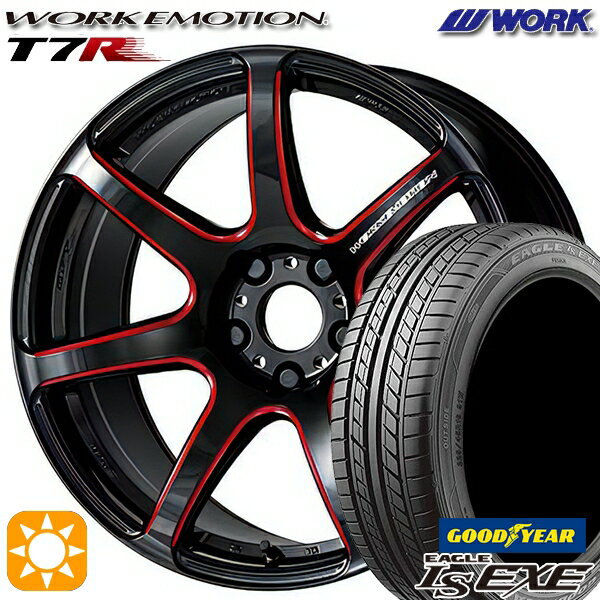 【取付対象】215/40R18 89W XL グッドイヤー イーグル LSEXE WORK エモーション T7R Kurenai 18インチ 7.5J 5H100 サマータイヤホイールセット