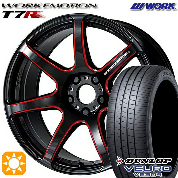 【取付対象】225/40R18 92W XL ダンロップ ビューロ VE304 WORK エモーション T7R Kurenai 18インチ 7.5J 5H114.3 サマータイヤホイールセット