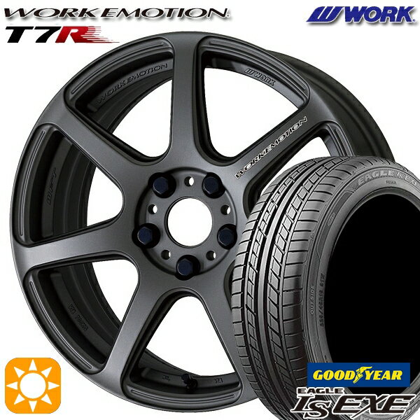 【取付対象】225/45R18 91W グッドイヤー イーグル LSEXE WORK エモーション T7R マットカーボン 18インチ 7.5J 5H114.3 サマータイヤホイールセット