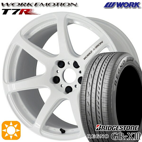 【取付対象】リーフ レヴォーグ 215/50R17 95V XL ブリヂストン レグノ GR-X3 WORK エモーション T7R ホワイト 17インチ 7.0J 5H114.3 サマータイヤホイールセット