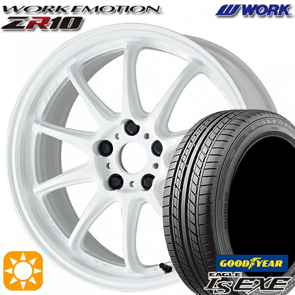 【取付対象】225/35R19 88W XL グッドイヤー イーグル LSEXE WORK エモーション ZR10 アズールホワイト 19インチ 8.5J 5H114.3 サマータイヤホイールセット