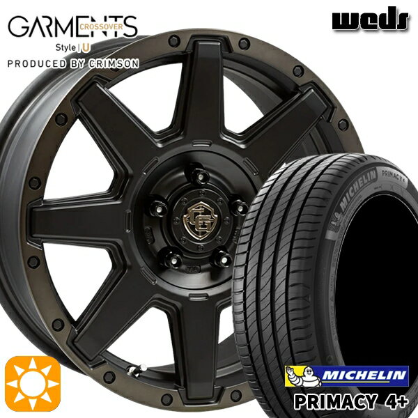 【取付対象】エスティマ ヤリスクロス 215/60R16 95H ミシュラン プライマシー4プラス Weds ガーメンツ スタイルU マットブラッククリア 16インチ 7.0J 5H114.3 サマータイヤホイールセット