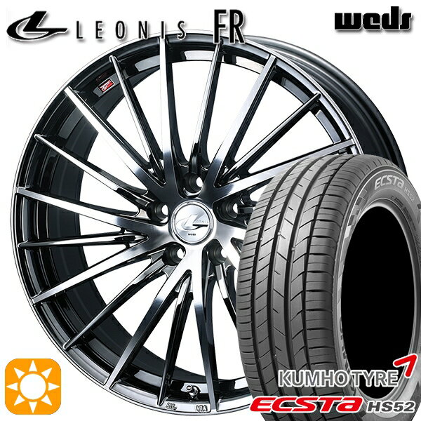 【取付対象】215/60R17 100V XL クムホ エクスタ HS52 Weds レオニス FR BMCMC (ブラックメタルコート ミラーカット) 17インチ 7.0J 5H114.3 サマータイヤホイールセット