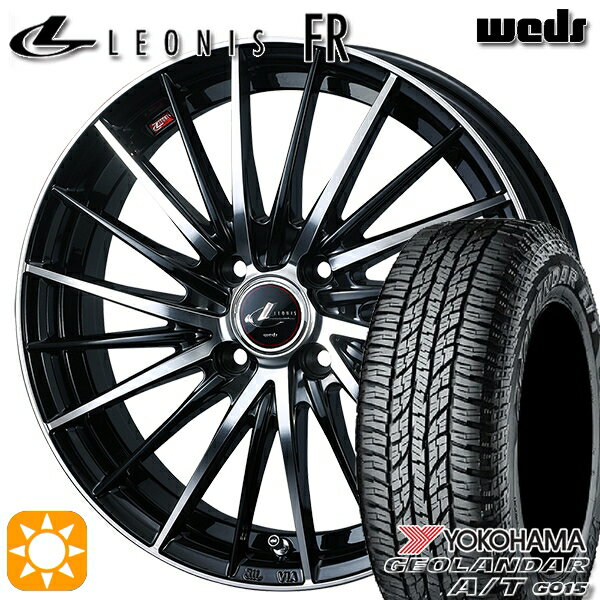 【取付対象】215/65R16 98H ヨコハマ ジオランダーA/T G015 Weds レオニス FR PBMC (パールブラック ミラーカット) 16インチ 6.0J 4H100 サマータイヤホイールセット