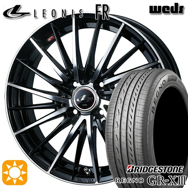 【取付対象】165/55R15 75V ブリヂストン レグノ GR-X3 Weds レオニス FR PBMC (パールブラック ミラーカット) 15インチ 4.5J 4H100 サマータイヤホイールセット