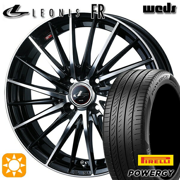 【取付対象】185/60R15 84H ピレリ パワジー Weds レオニス FR PBMC (パールブラック ミラーカット) 15インチ 5.5J 4H100 サマータイヤホイールセット