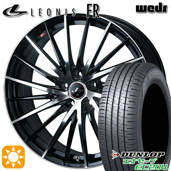 【取付対象】195/60R16 89H ダンロップ エナセーブ EC204 Weds レオニス FR PBMC (パールブラック ミラーカット) 16インチ 6.5J 5H114.3 サマータイヤホイールセット